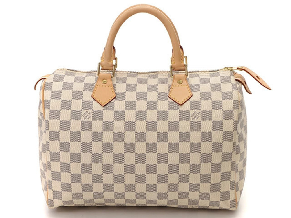 LOUIS VUITTON Speedy handbag Monogram Azur White
